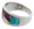 Sterling Silver And Multicolor Inlay Ring Size 8-1/2 EX50958
